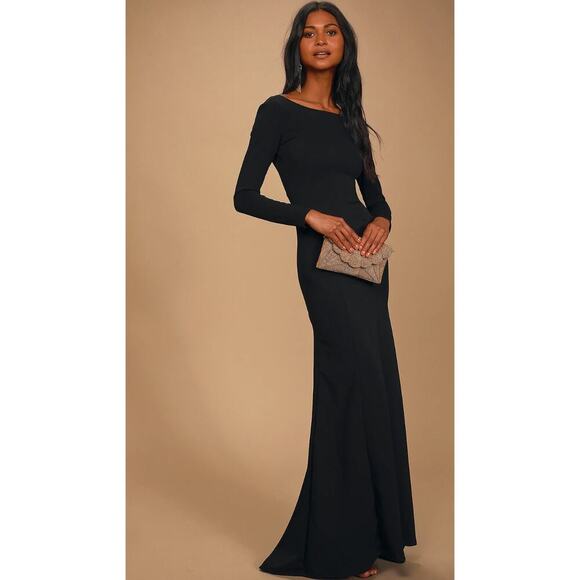 Lulus Dresses & Skirts - New without tags Lulus Wait For Me Black Long Sleeve Maxi Dress SZ XS